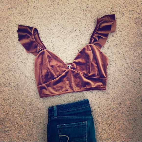 Charlotte Russe Tops - SOLD***Velvet crop top